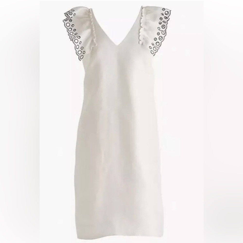 Brand new J Crew linen dress. Adorable flutter sleeve.